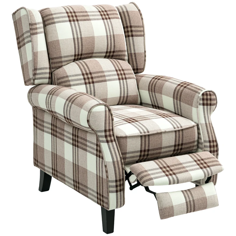 HOMCOM 160° Reclining Armchair, with Footrest - Brown