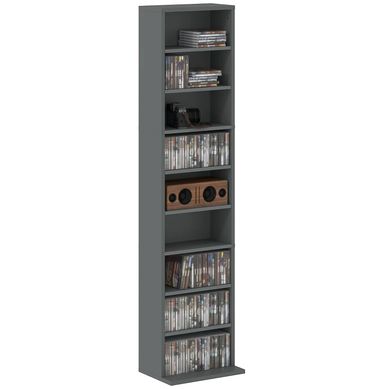 HOMCOM 260 Narrow CD Storage Unit - Grey