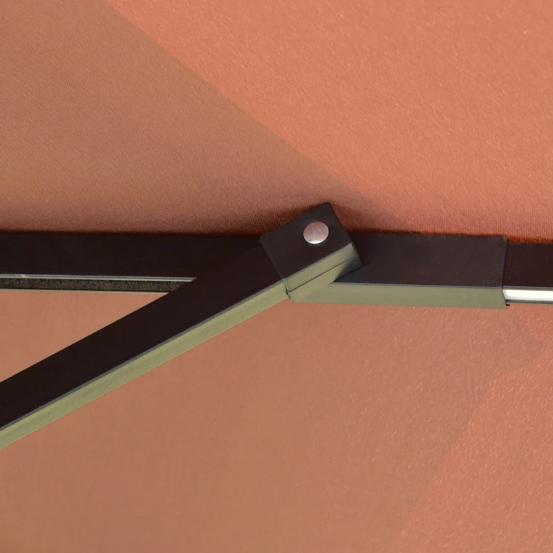 Outsunny 3m LED Light Overhanging Parasol - Coffee