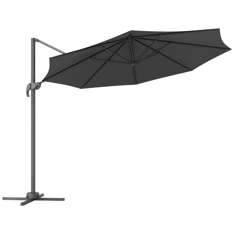 Outsunny 3 x 3m Overhanging Cantilever Parasol - Black