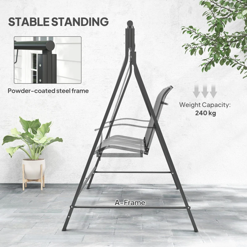 Outsunny Steel Frame Multi-Swing Seat Frame - Black