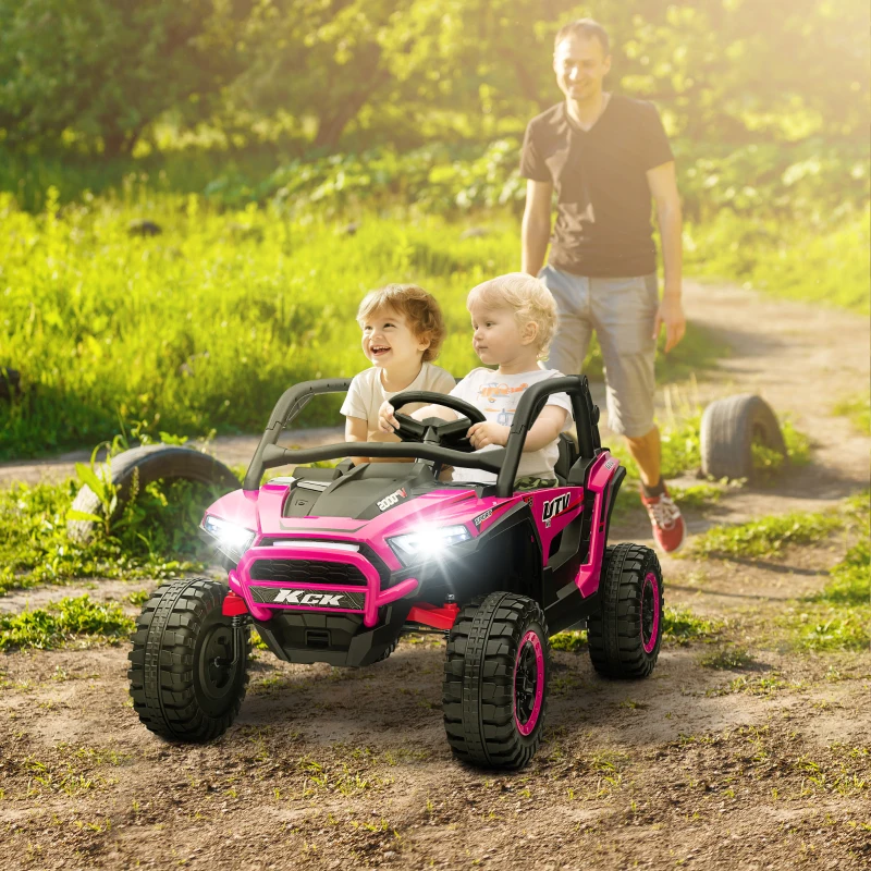 AIYAPLAY 2 Seater 24V 7AH Ride on Truck, Battery Powered Electric Ride On Car w/ Remote, Suspension, 3 Speeds, Pink