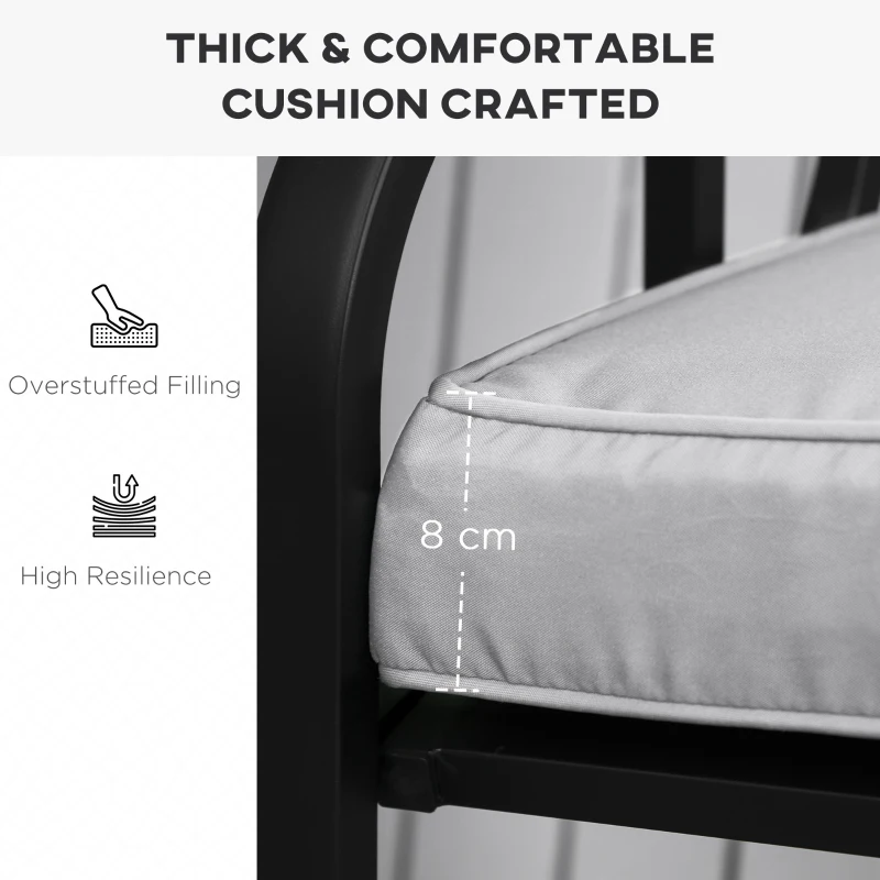 Outsunny 2 Seater Garden Bench Cushion -Light Grey