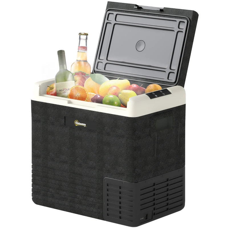 Outsunny 50L Portable Car Refrigerator - Grey and Black