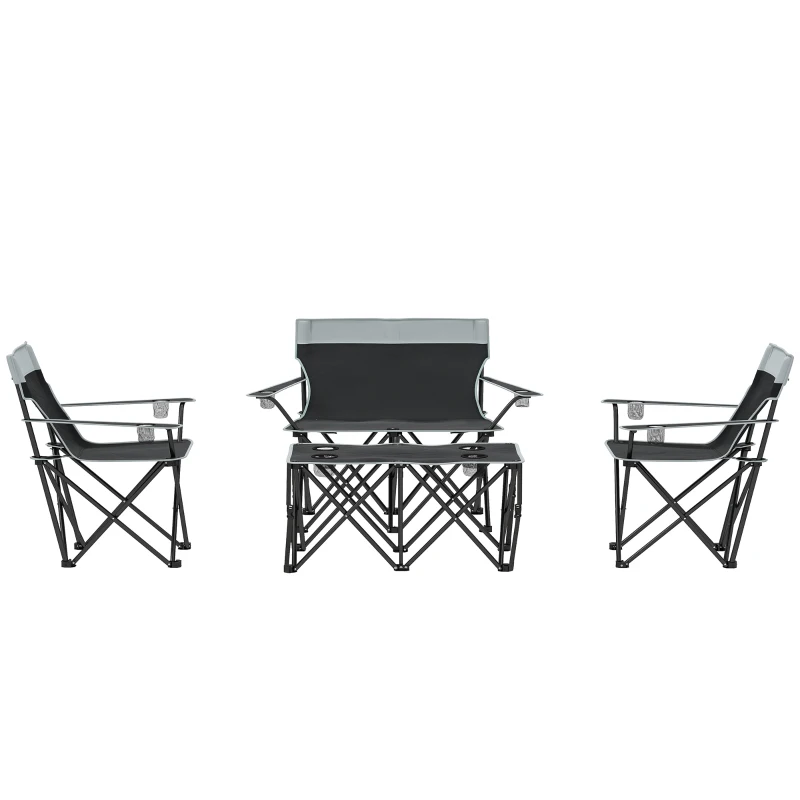 Outsunny Four-Piece Portable Picnic Table Set - Grey