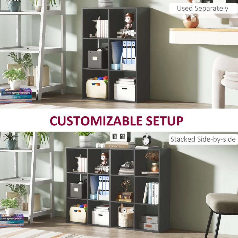 HOMCOM 6-Cube Bookshelf - Black