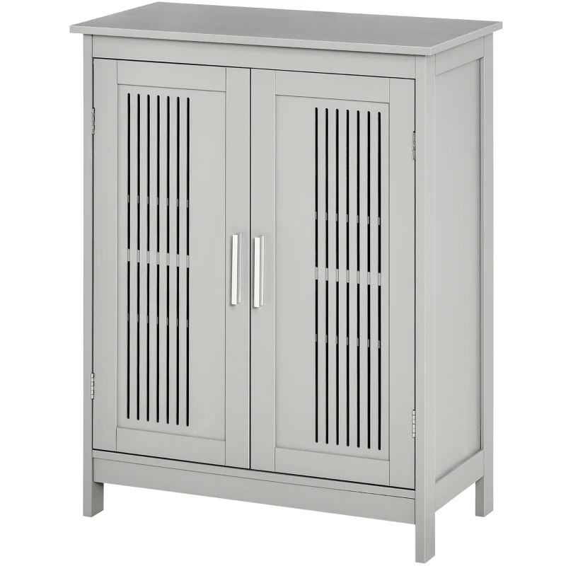 kleankin Modern Bathroom Floor Cabinet - Grey