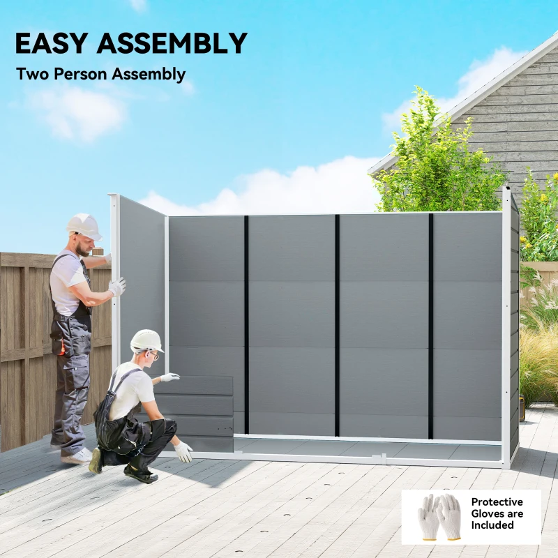 Outsunny 10 x 4 ft Resin Garden Shed, Outdoor Storage Shed with Floor, Windows, Lockable Doors and Vents, Grey