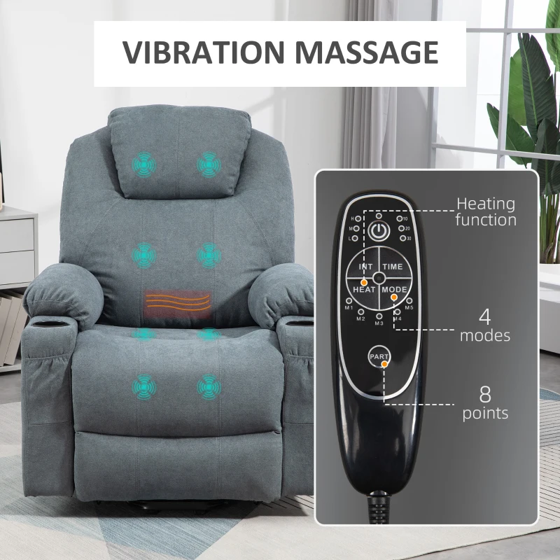 HOMCOM Power Lift Recliner Chair with Pocket Spring, Electric Lift Chair with Wide Backrest, Grey