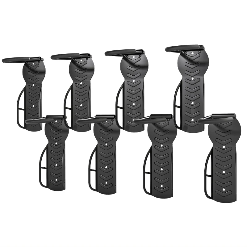 SPORTNOW 8 Pack Bike Rack, Wall Mounted Bicycle Hanger Hook, Foldable Garage Bike Wall Rack, Bicycle Storage Holder for Indoor Outdoor Use