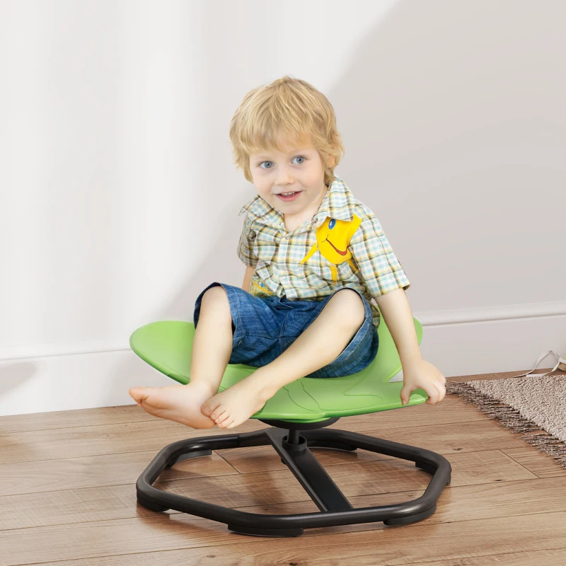 AIYAPLAY Butterfly-Shaped Kids Swivel Chair, Sensory Spinning Chair for Balance and Coordination Training, Green