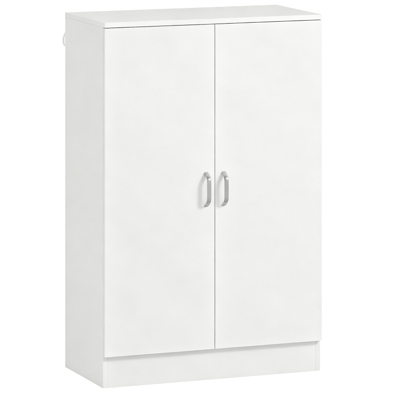 HOMCOM Armoire à chaussures 2 portes, 6 étagères réglables, charnières à fermeture douce pour 21 paires, bois naturel