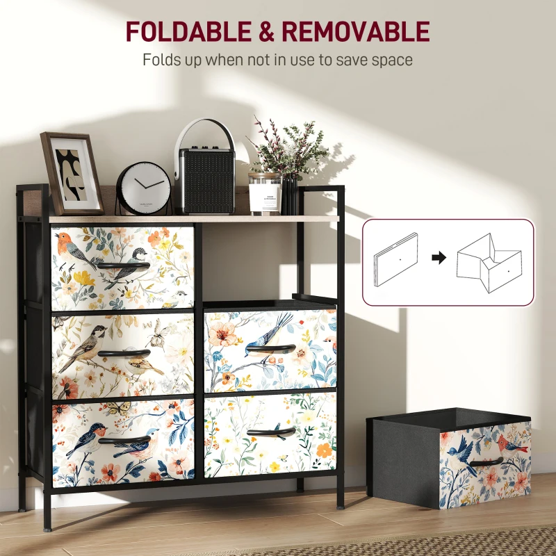 HOMCOM 6-Drawer Chest of Drawers - White
