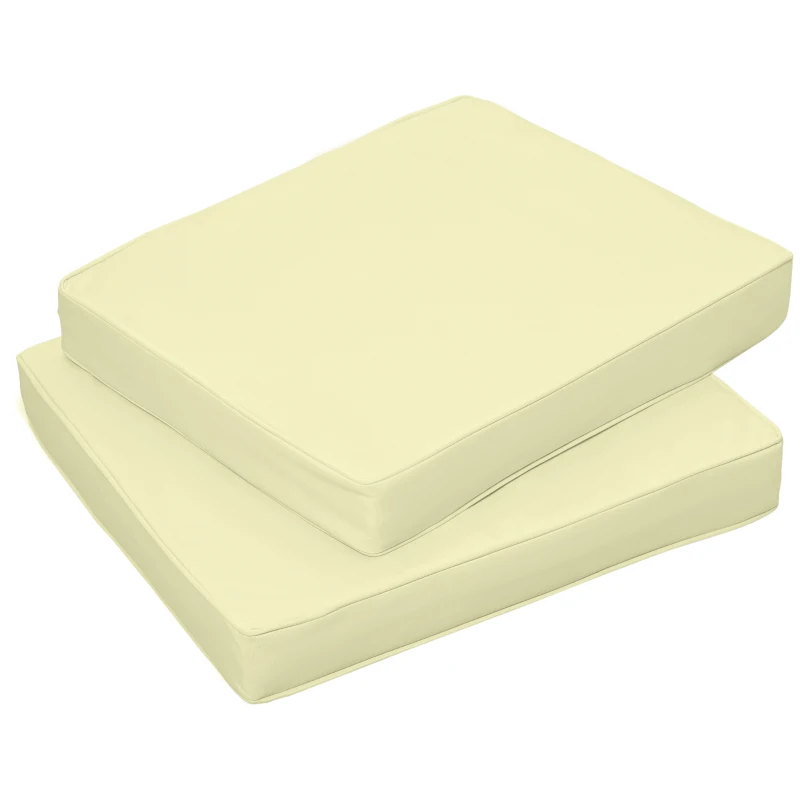 Outsunny 2-Piece Garden Seat and Back Cushion Set, Replacement Cushions for Outdoor Furniture with Seat Cushion and Back Cushion, Cream White