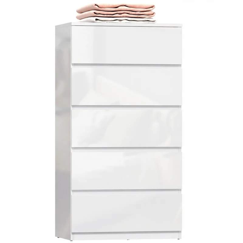 HOMCOM Chest of Drawers, 5-Drawer Storage Cabinets, Modern Dresser, Storage Drawer Unit for Bedroom