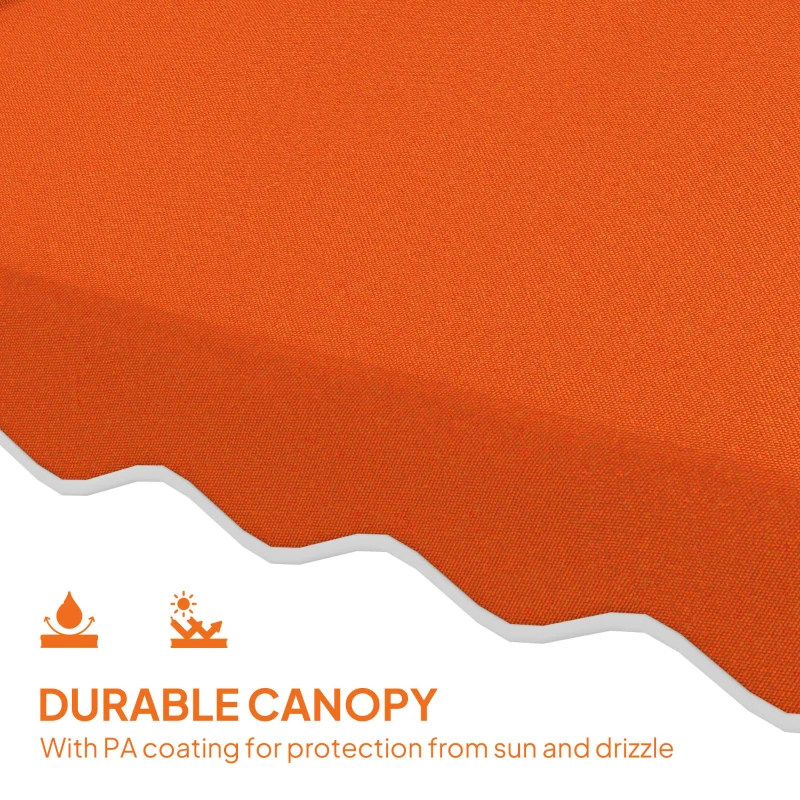 Outsunny 2.5m Cantilever Parasol with Easy Lever, Square Double Top Garden Parasol Umbrella with Ruffles and Cross Base, Overhanging Outdoor Sun Shades, Orange
