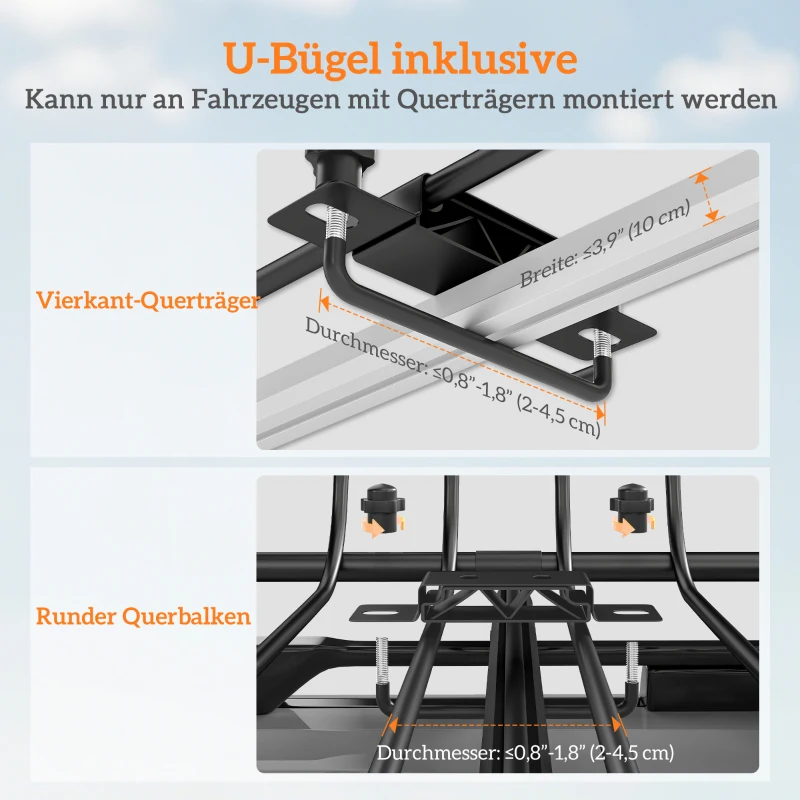 SPORTNOW Dachgepäckträger Universal Dachkorb mit Windschutz, bis 68 kg, 116 x 92 x 11,5 cm für SUV Trucks Schwarz