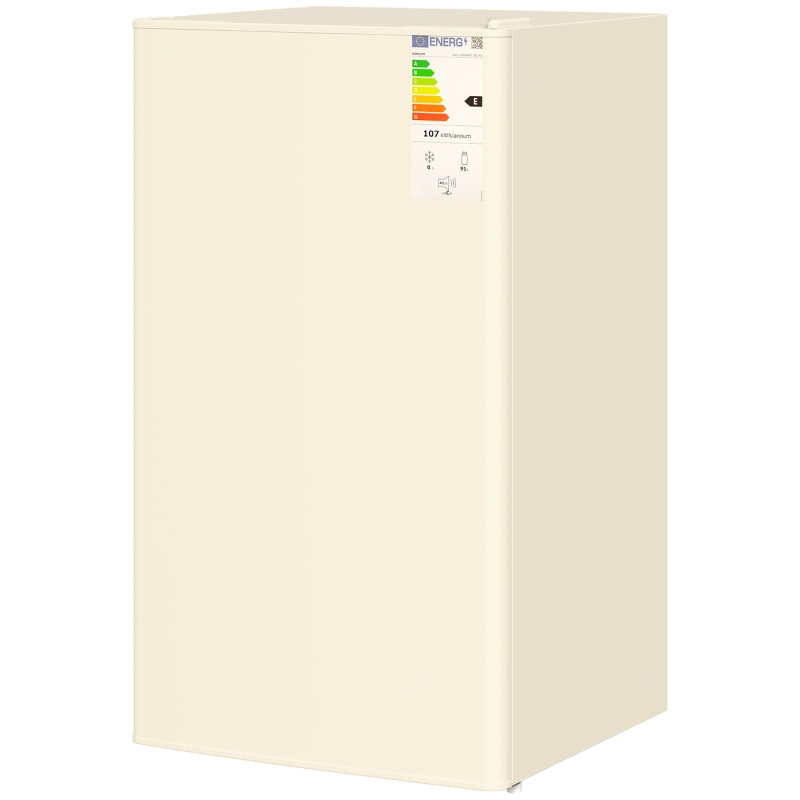 HOMCOM Under Counter Fridge, 91L Small Fridge with Chiller Box, Removable Shelf, Reversible Door, Adjustable Legs, Mini Refrigerator, Beige