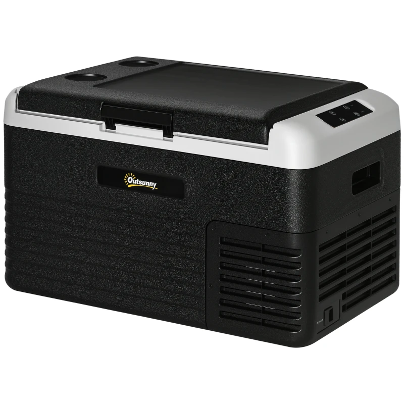 Outsunny 30L Portable Car Refrigerator - Grey and Black