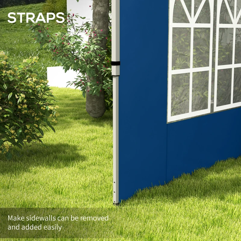 Outsunny Set of 2 Gazebo Side Panels - Blue