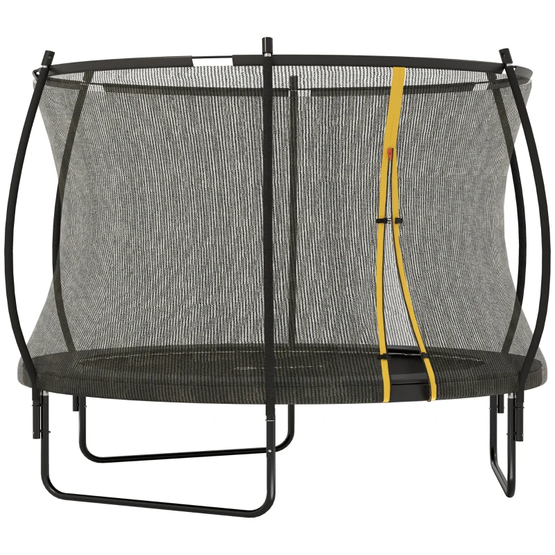 SPORTNOW 8ft Outdoor Trampoline with Enclosure Net, Spring Cover, Black