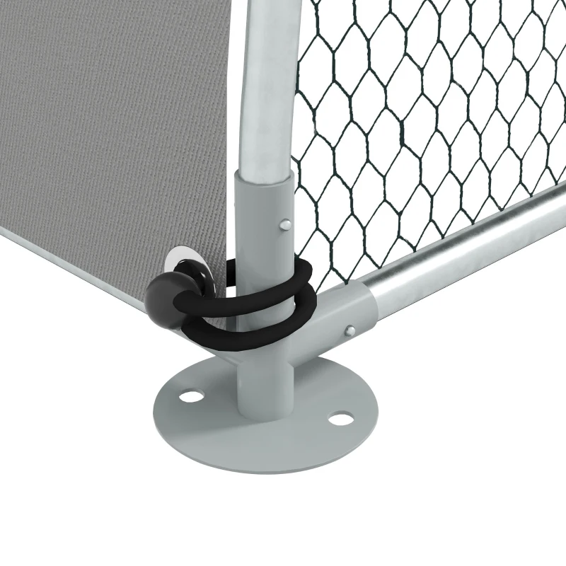 PawHut Galvanised Outdoor Chicken Coop with Cover, for 4-6 Chickens, Hens, Ducks, Rabbits, 3 x 1.9 x 2.2m - Silver Tone