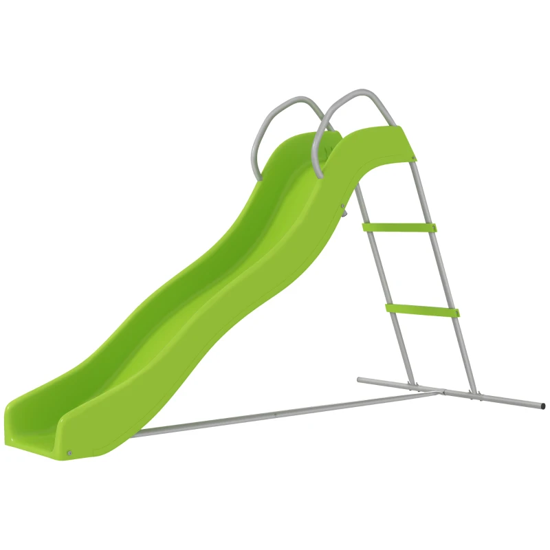 AIYAPLAY Freestanding Kids Slide with Climbing Ladder, Outdoor Playground Equipment for Ages 3-8 Years, Green