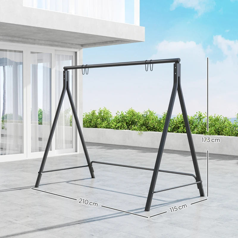 Outsunny Steel Frame Multi-Swing Seat Frame - Black