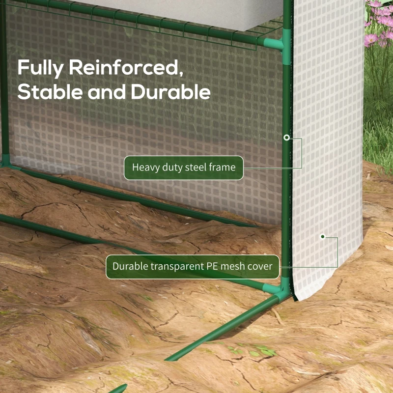 Outsunny 8 x 6ft Walk-In Greenhouse, with Shelves - White