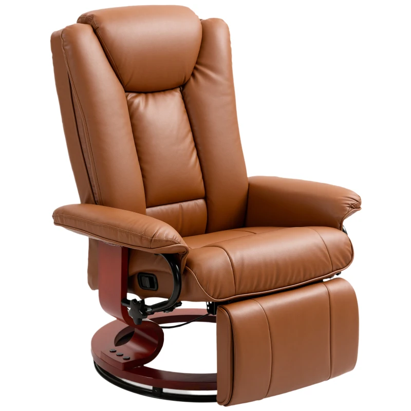 HOMCOM Faux Leather Recliner Chair - Brown
