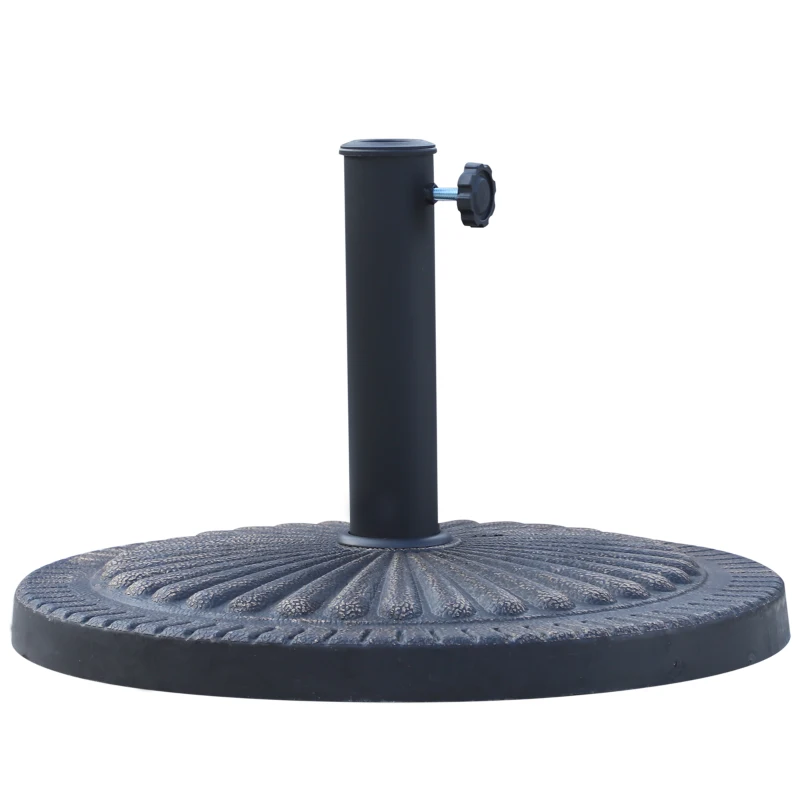 Outsunny 14kg Garden Parasol Base, Round Resin Sun Umbrella Base, Outdoor Umbrella Stand for 38mm or 48mm Outdoor Umbrella Poles, Bronze Tone