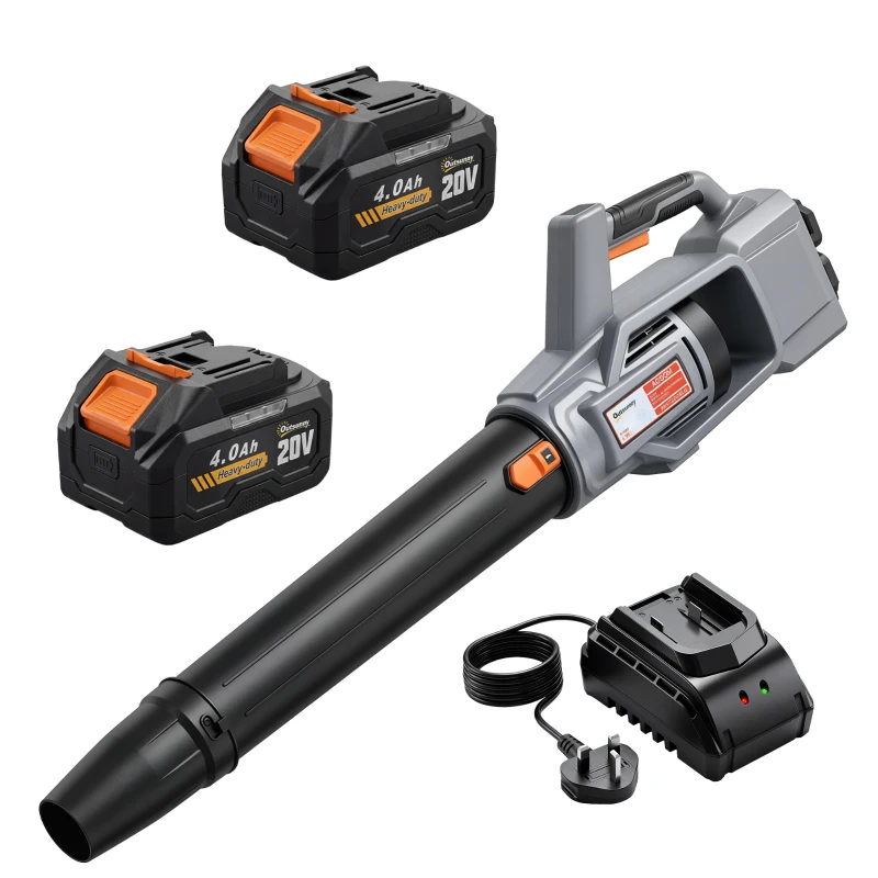 Outsunny Leaf Blower Cordless with 2 x 4000mAh Batteries & Charger, 36V Lightweight Garden Blower with 1000W Brushless Motor