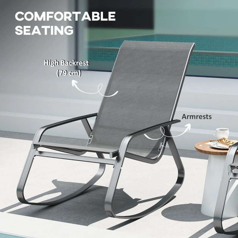 Outsunny Rocking Garden Chair - Grey