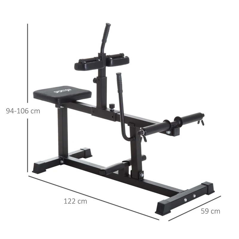 SPORTNOW Seated Leg Extension Machine, Adjustable Leg Raise Machine and Curl Machine with Plate Loaded for Hip, Lower Body and Home Gym Workout