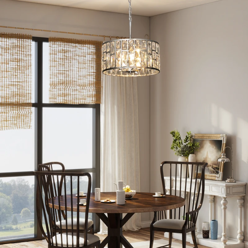 HOMCOM 72 Glass Crystallite Chandelier - Silver-Tone