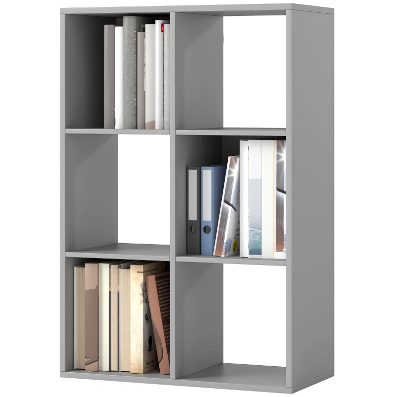 HOMCOM 6-Cube Bookshelf - Light Grey