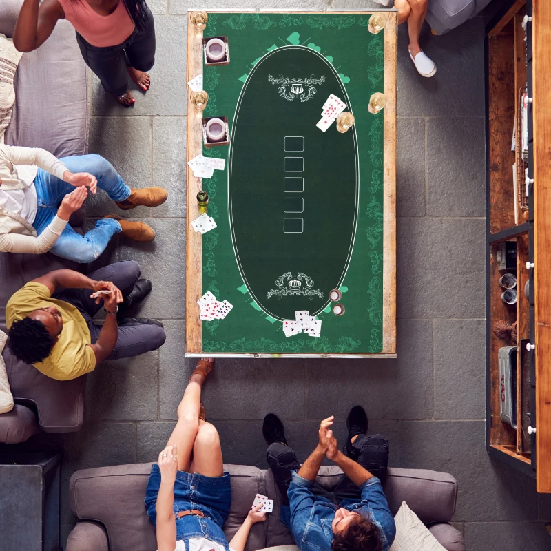 SPORTNOW Professional Poker Mat, 12-Player Water-resistant Poker Table with Felt Surface, Carry Bag, Green