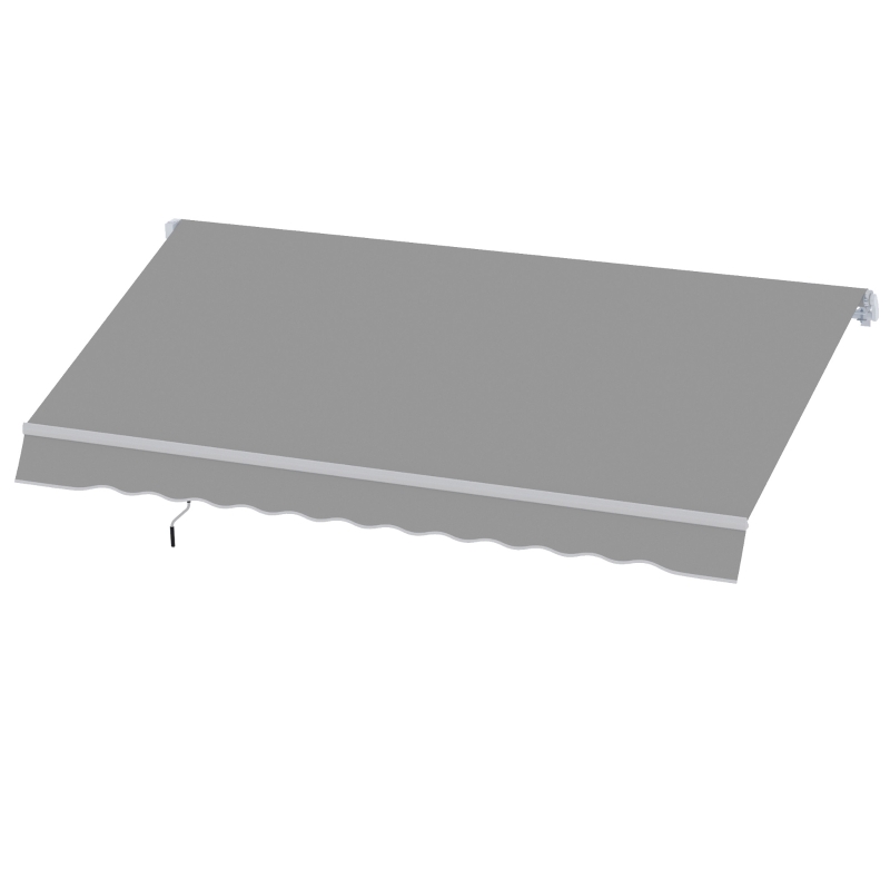 Outsunny Awning Canopy Manual Retractable Porch Sun Shade Shelter 3 x 2m Light Grey