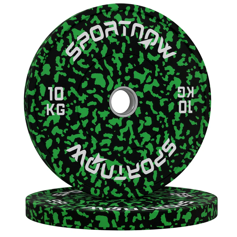SPORTNOW Olympic Weight Plates with 5cm Holes, for Weight Lifting, 2 x 10kg
