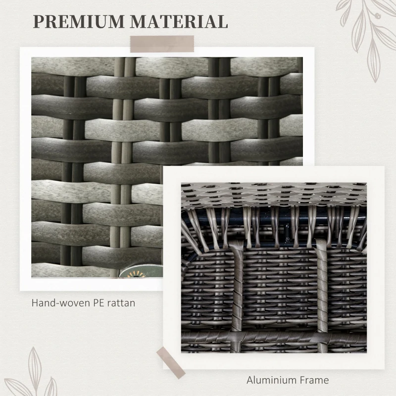 Outsunny Seven-Piece Rattan Dining Set - Grey