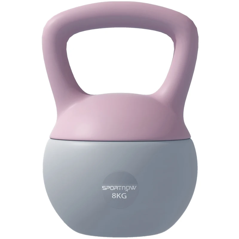SPORTNOW 8KG Soft Kettlebell, Kettlebell with Non-Slip Handle for Home Gym, Weight Lifting, Strength Training, Purple/Grey