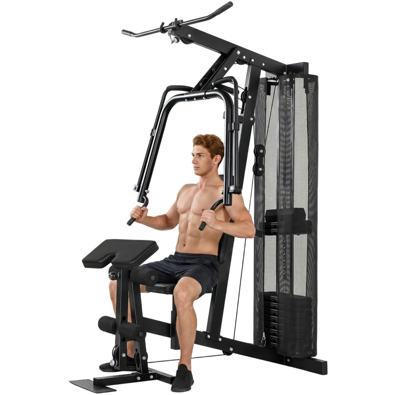 SPORTNOW Multi Gym with Adjustable Seat and Back, All in One Home Gym Machine with 45kg Weight Stack for Full Body Strength Training