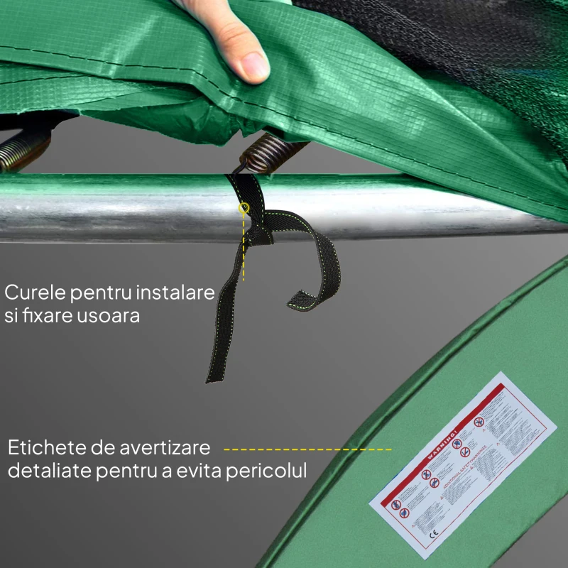HOMCOM Husă pentru Trambulină, Pliabilă și Portabilă, de Grădină din Plastic,  Ø305x1,5 cm, Verde