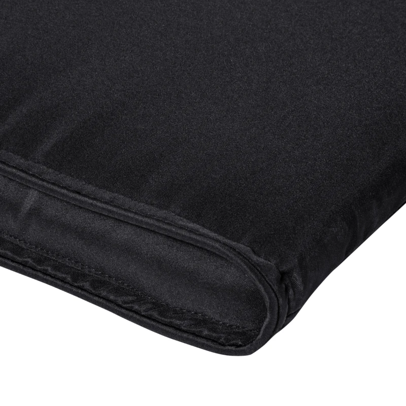 Outsunny Garden Sun Lounger Cushion Replacement Soft Sunbed Reclining Chair Relaxer Pad with Pillow, Cushion ONLY - Black