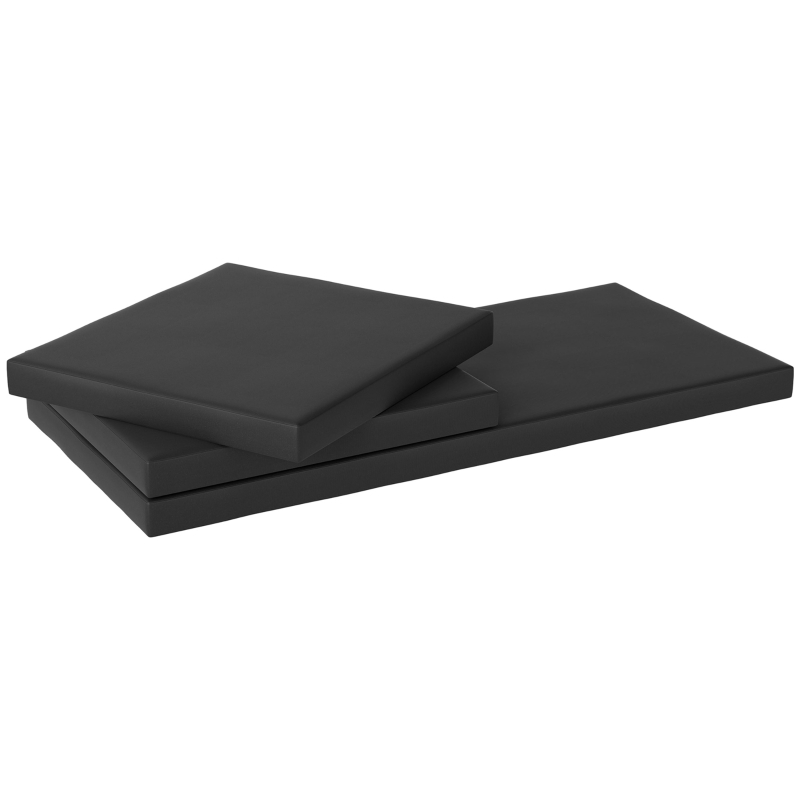 Outsunny Outdoor Seat Cushion Pads for Rattan Furniture, 3 PCs Garden Furniture Cushions, Black