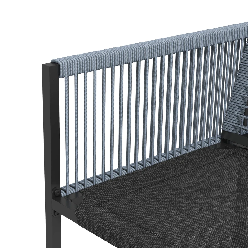Outsunny Five-Piece Metal Dining Set, with Folding Back Chairs, Dark Grey