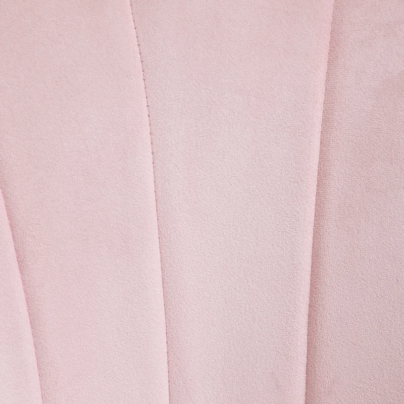 HOMCOM Poltrona da Salotto a Conchiglia Stile Vintage in Velluto con Gambe Dorate Rosa