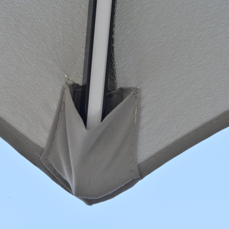 Outsunny 3m LED Light Overhanging Parasol - Light Grey