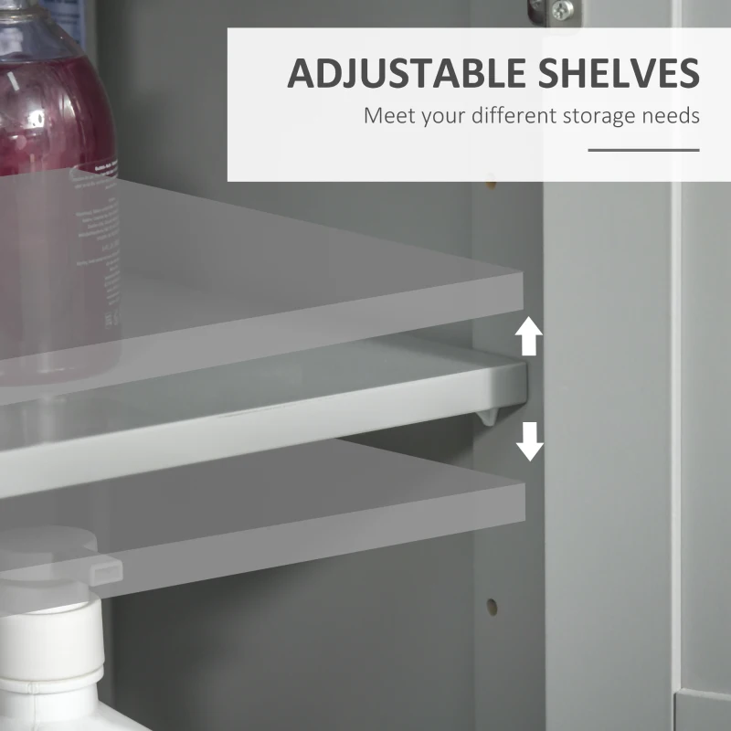 kleankin Modern Bathroom Floor Cabinet - Grey