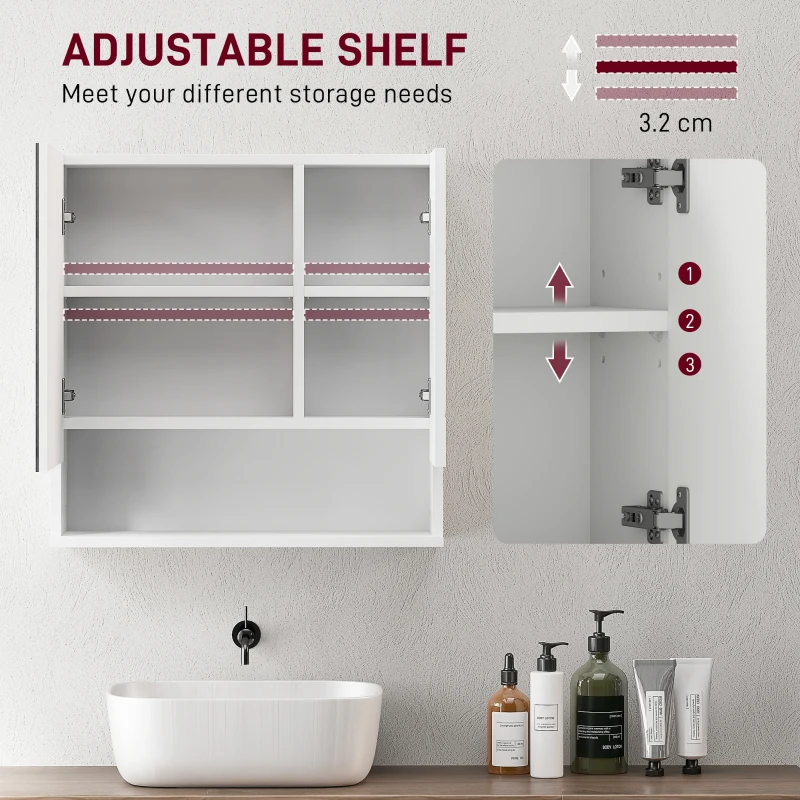 kleankin Wall Mounted Bathroom Storage Cupboard - White